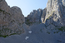 Krošnja couloir ending with Krošnjina Vrata pass