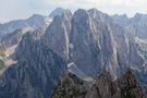 View east from Krošnjina Vrata towards Maja Jezerce and Maja Bojs